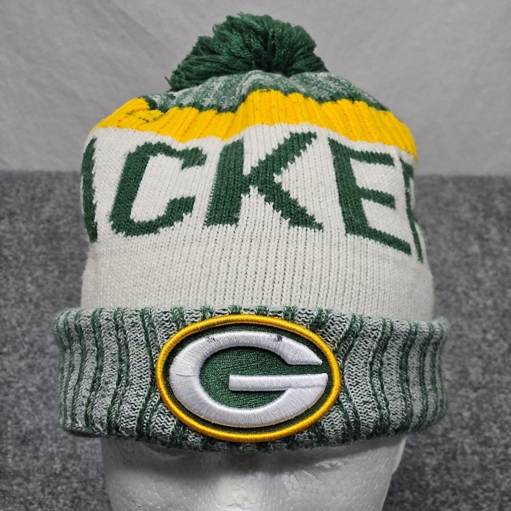 Green Bay Packers Beanie New Era Green Gold Knit Pom Winter Hat NFL Gear Fanwear